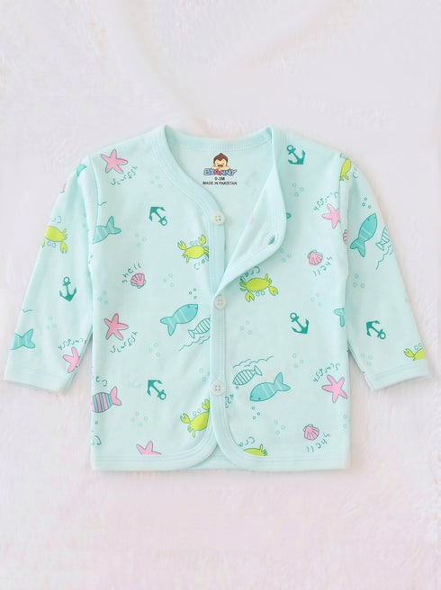 Little Ocean Full Sleeve Night Suit (Light Sea Green)