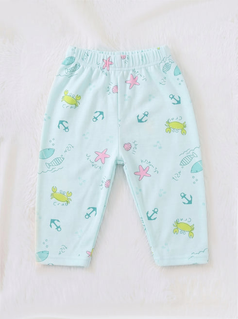 Little Ocean Full Sleeve Night Suit (Light Sea Green)