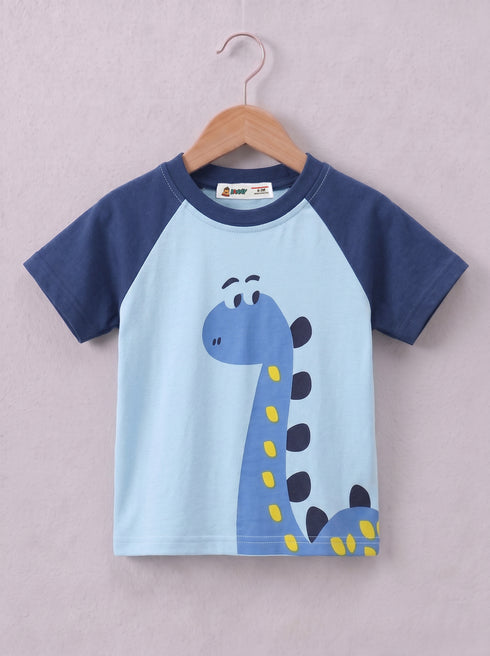 Playful Dino Raglan Interlock Short Set
