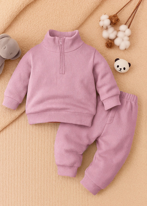 Ribbed High Neck (L-Purple)