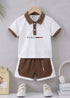 Paris Charm Panelled Polo Short Set