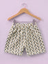Sage Wave Pattern Cuban Collar Short Set