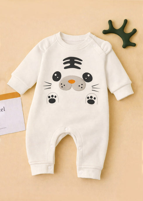 Bear Buddy Cuddle Snap-Button Sleepsuit (O-White)