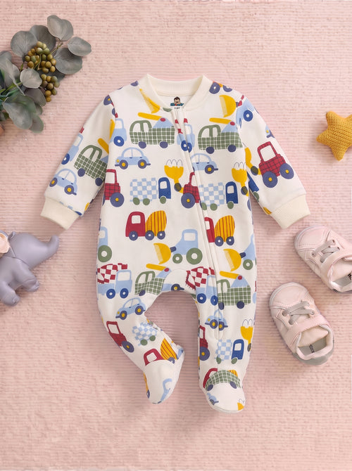 Mini Transport Fleece Footed Sleepsuit