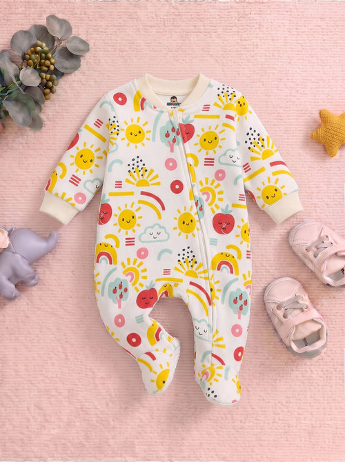 Sunshine Garden Fleece Footed Sleepsuit