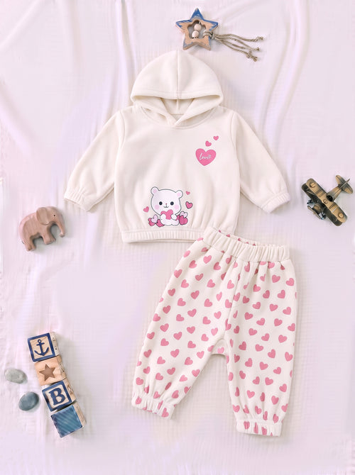 Cuddly Bear Fleece Hooded Set