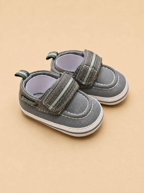Grey Striped Baby Sneakers