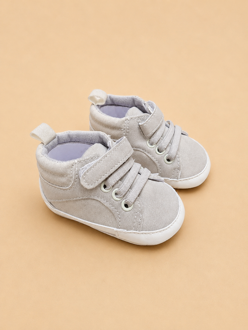 Grey High-Top Baby Sneakers