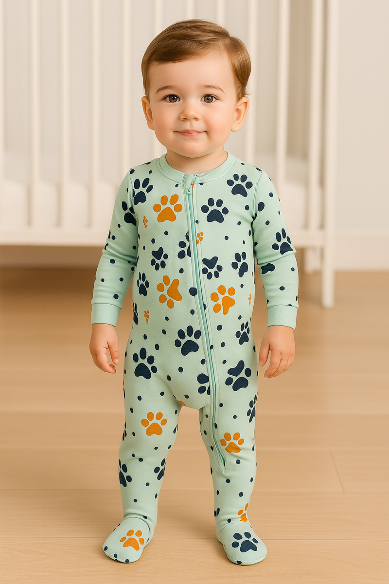 Paw Parade Interlock Footed Sleepsuit – Branny