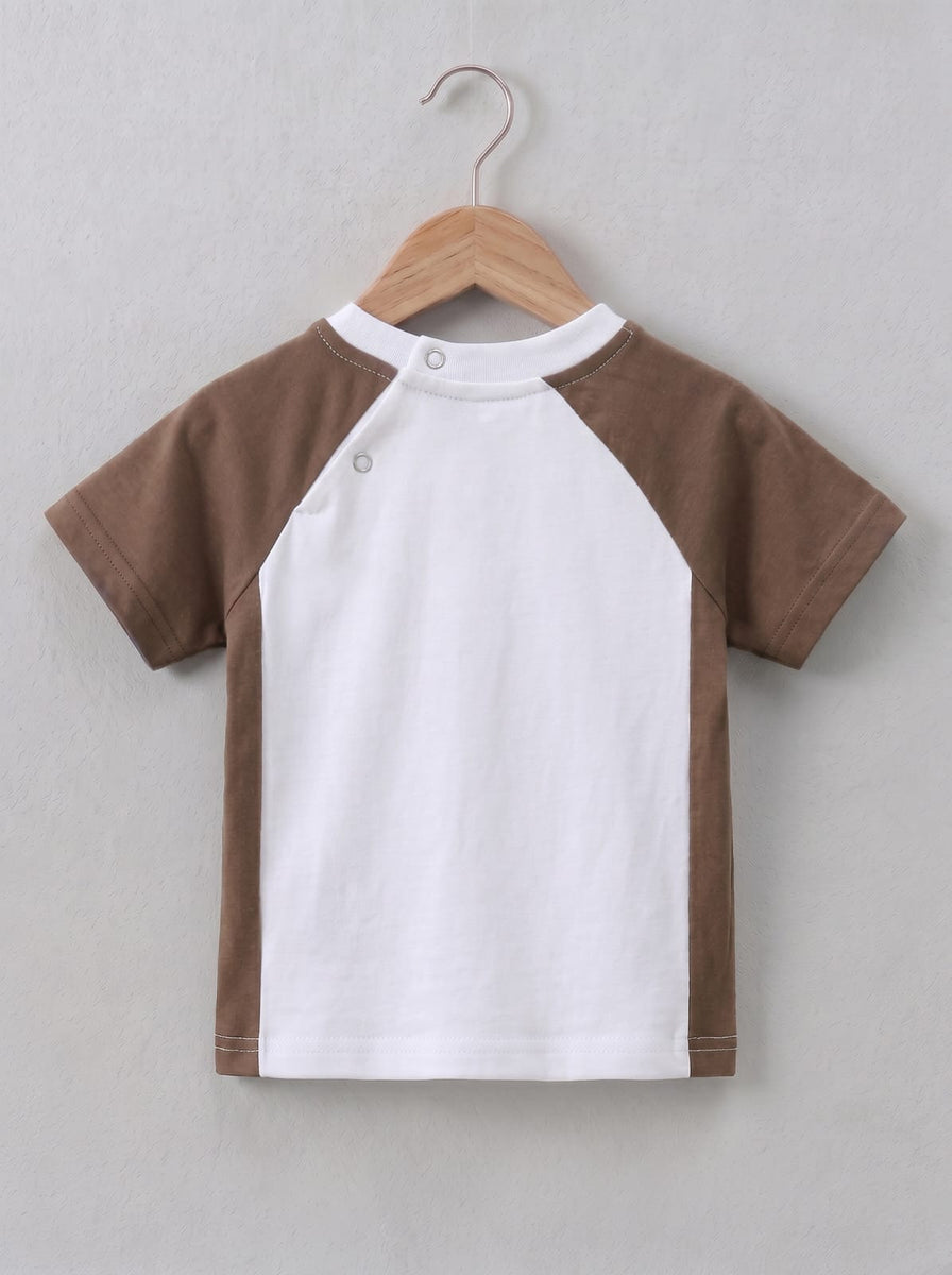 Brown Panelled Interlock Short Set – Branny