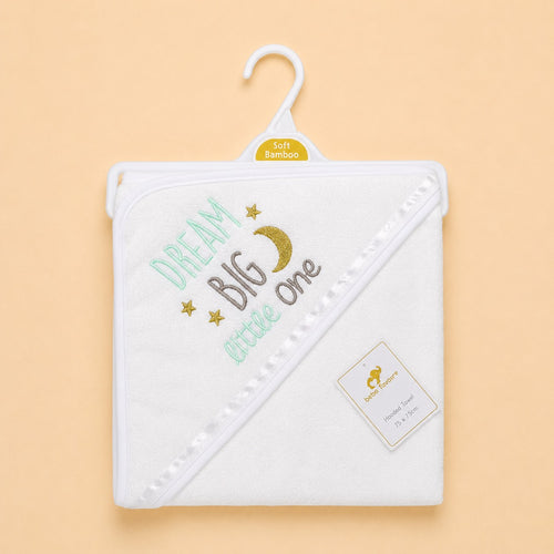 Dream Big Little One Embroidered Baby Hooded Bath Towel (76x76)