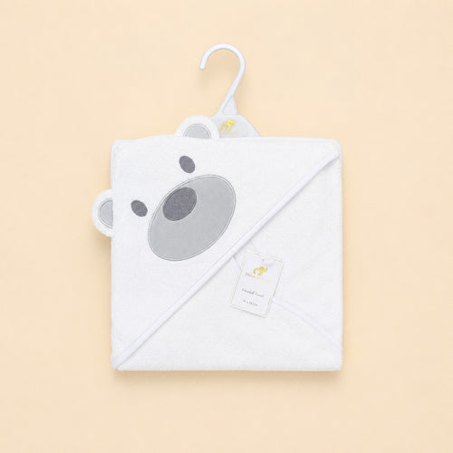 Cute Bear Embroidered Baby Hooded Bath Towel (76x76)
