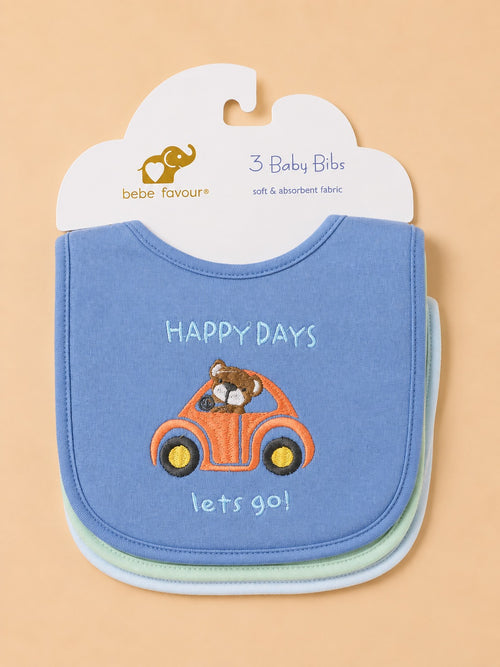 3-Pcs Baby Bibs Gift Set