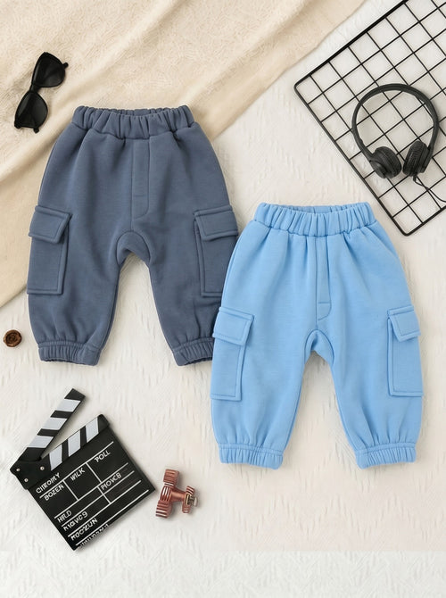 2-Pack Cargo Fleece Pajama (Blue & Sky Blue)