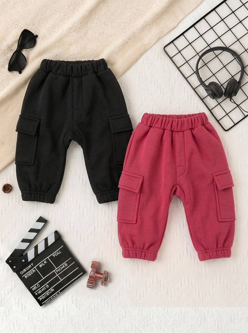 2-Pack Cargo Fleece Pajama (Red & Black)