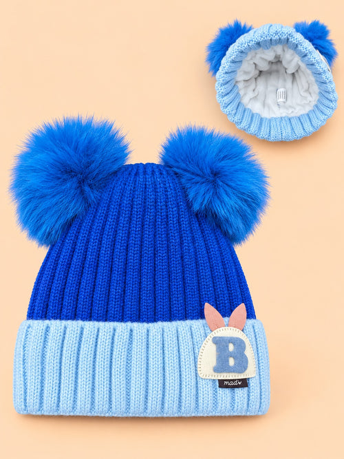 Baby Cozy Knitted Beanies (Blue)