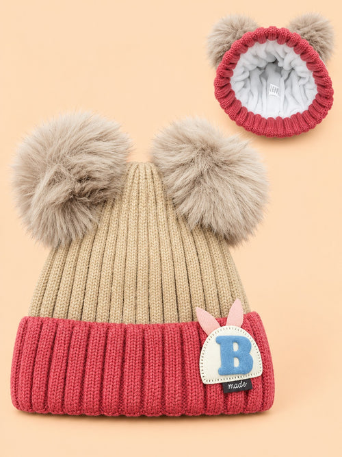 Baby Cozy Knitted Beanies (Beige)