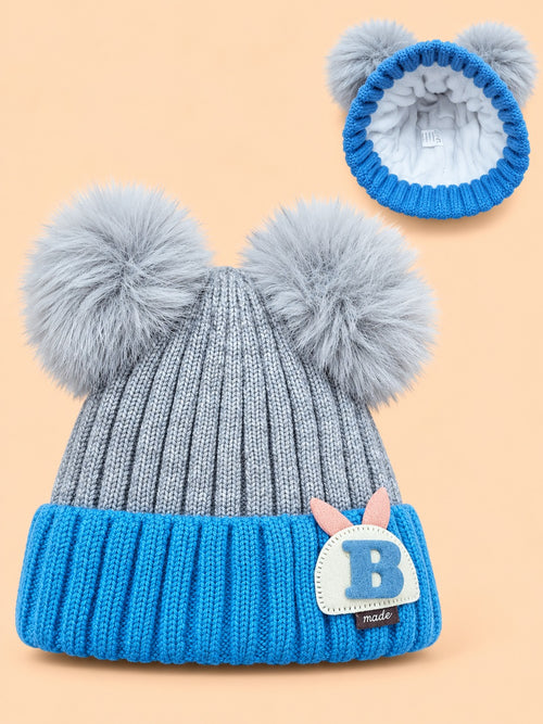 Baby Cozy Knitted Beanies (Grey)