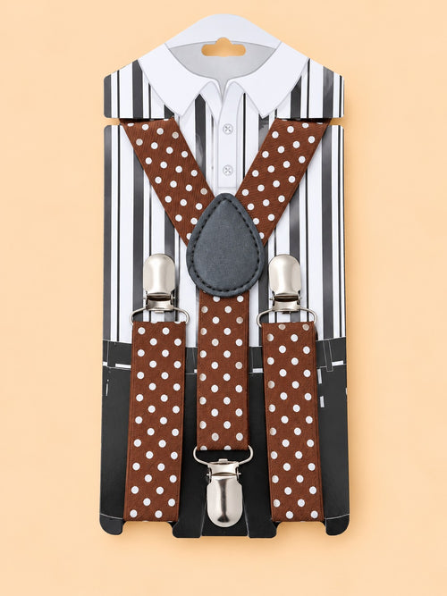 Brown Polka Dot Boys Adjustable Gallace