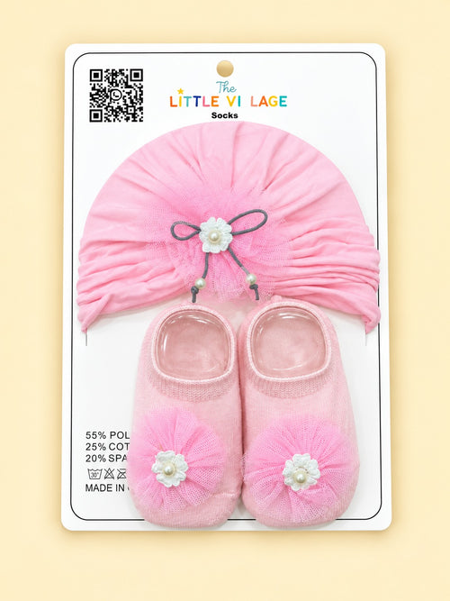 2-Pcs Baby Beanie & Booties Gift Set