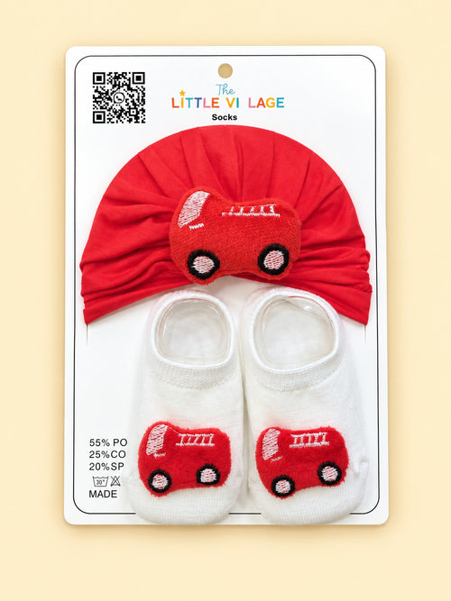 2-Pcs Baby Beanie & Booties Gift Set