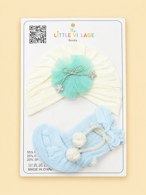 2-Pcs Baby Beanie & Long Socks Gift Set
