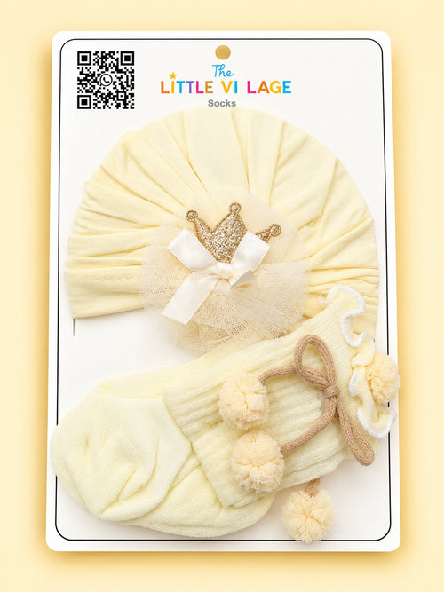 2-Pcs Baby Beanie & Long Socks Gift Set