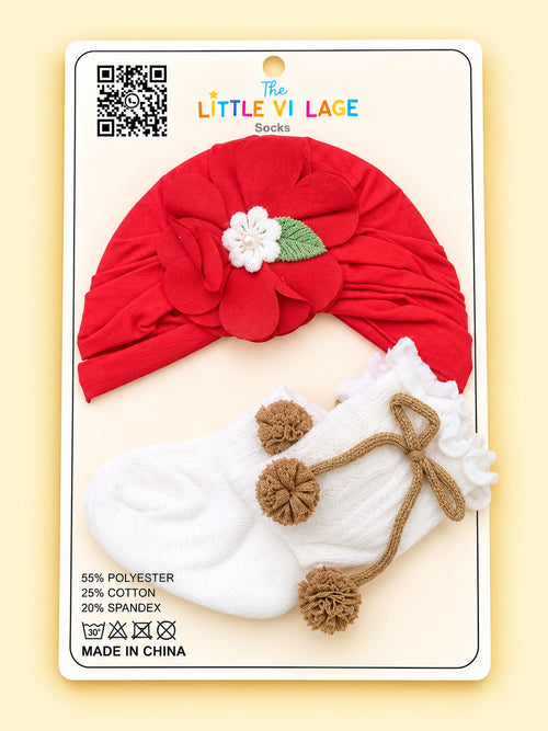 2-Pcs Baby Beanie & Long Socks Gift Set