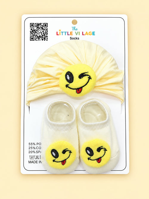 2-Pcs Baby Beanie & Booties Gift Set