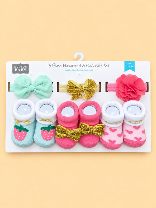 Baby 6-Pcs Headband & Sock Gift Set