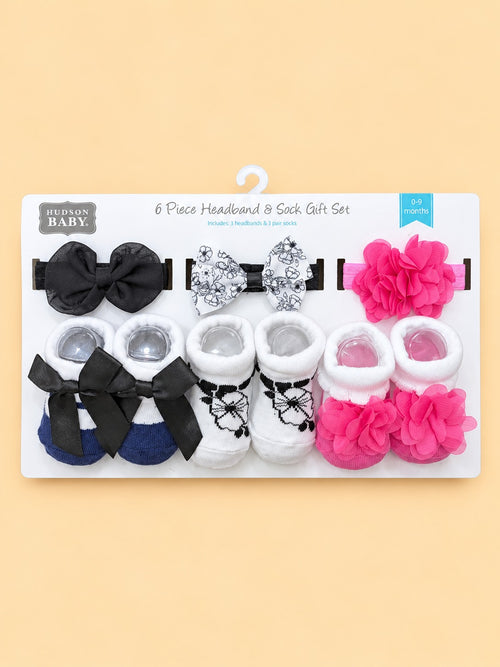 Baby 6-Pcs Headband & Sock Gift Set