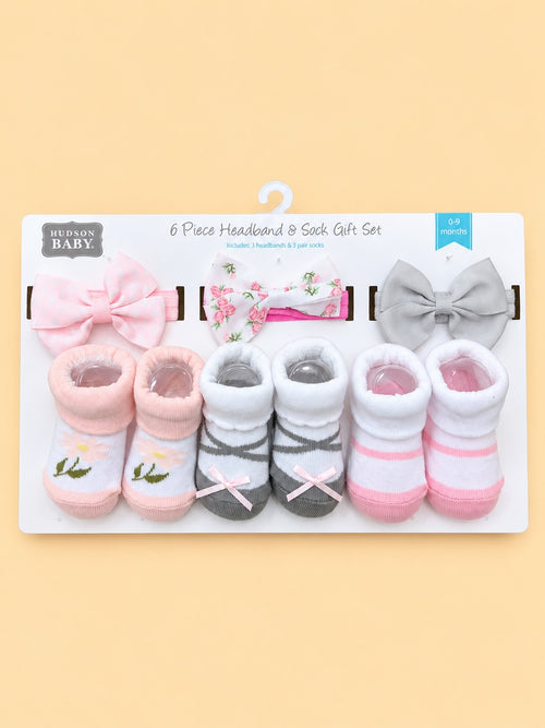 Baby 6-Pcs Headband & Sock Gift Set