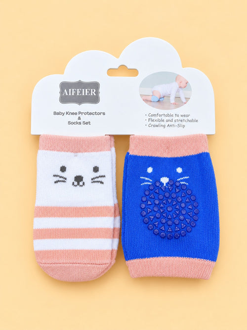 2-Pcs Baby Knee Pads & Socks Gift Set
