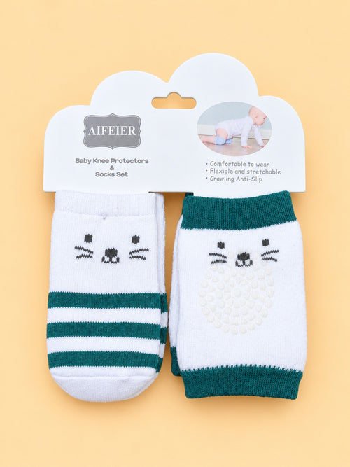 2-Pcs Baby Knee Pads & Socks Gift Set