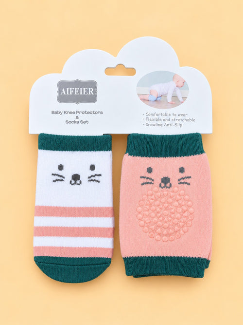 2-Pcs Baby Knee Pads & Socks Gift Set
