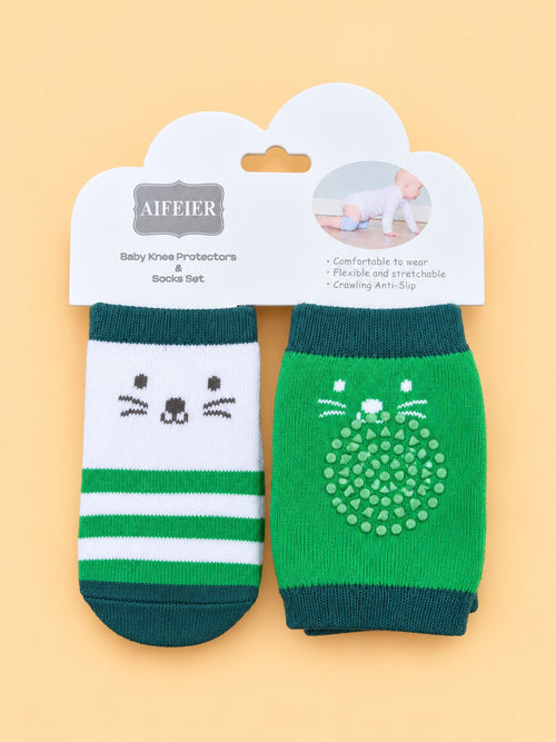 2-Pcs Baby Knee Pads & Socks Gift Set