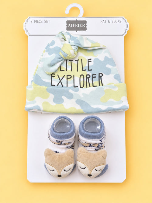 2-Pcs Baby Hat & Socks Gift Set