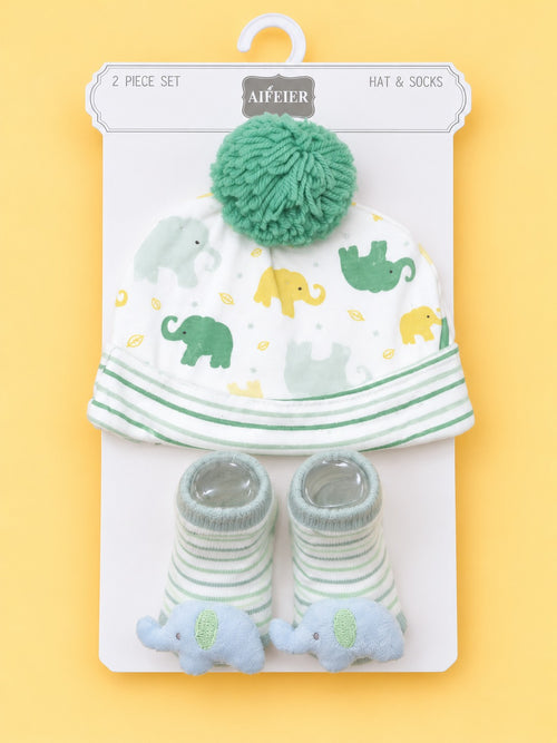 2-Pcs Baby Hat & Socks Gift Set